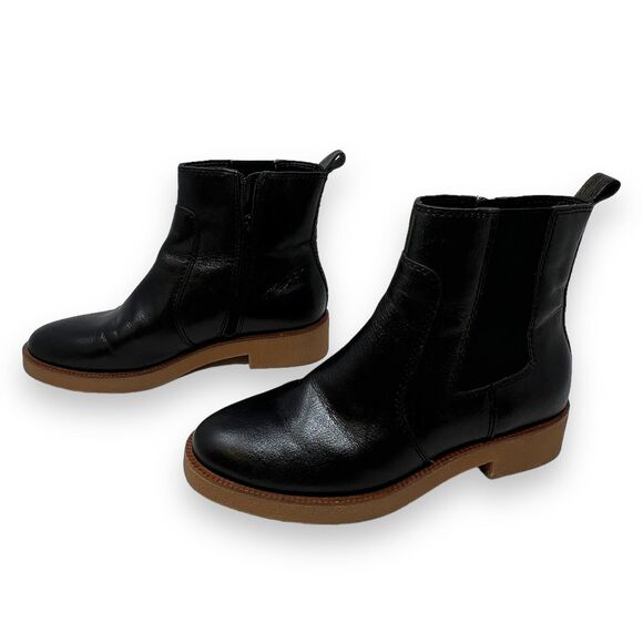 Lucky Brand Women Ressy Black Leather‎ Booties Shoes 8 Medium - Picture 3 of 10